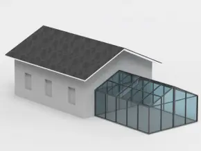 Пристройка с двухскатной крышей Пристройка с двухскатной крышей