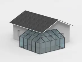 Угловая пристройка с односкатной крышей Угловая пристройка с односкатной крышей