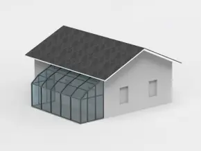 Пристройка с односкатной крышей (солярный излом) Пристройка с односкатной крышей (солярный излом)