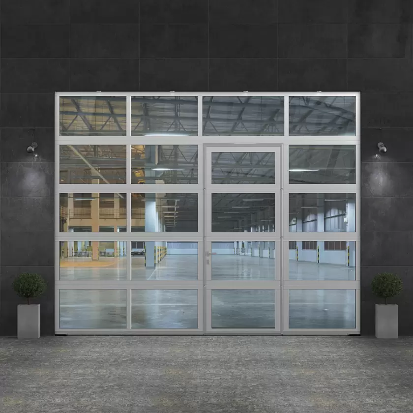 Новая опция для панорамных ворот AluTherm — встроенная калитка